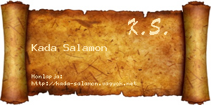Kada Salamon névjegykártya